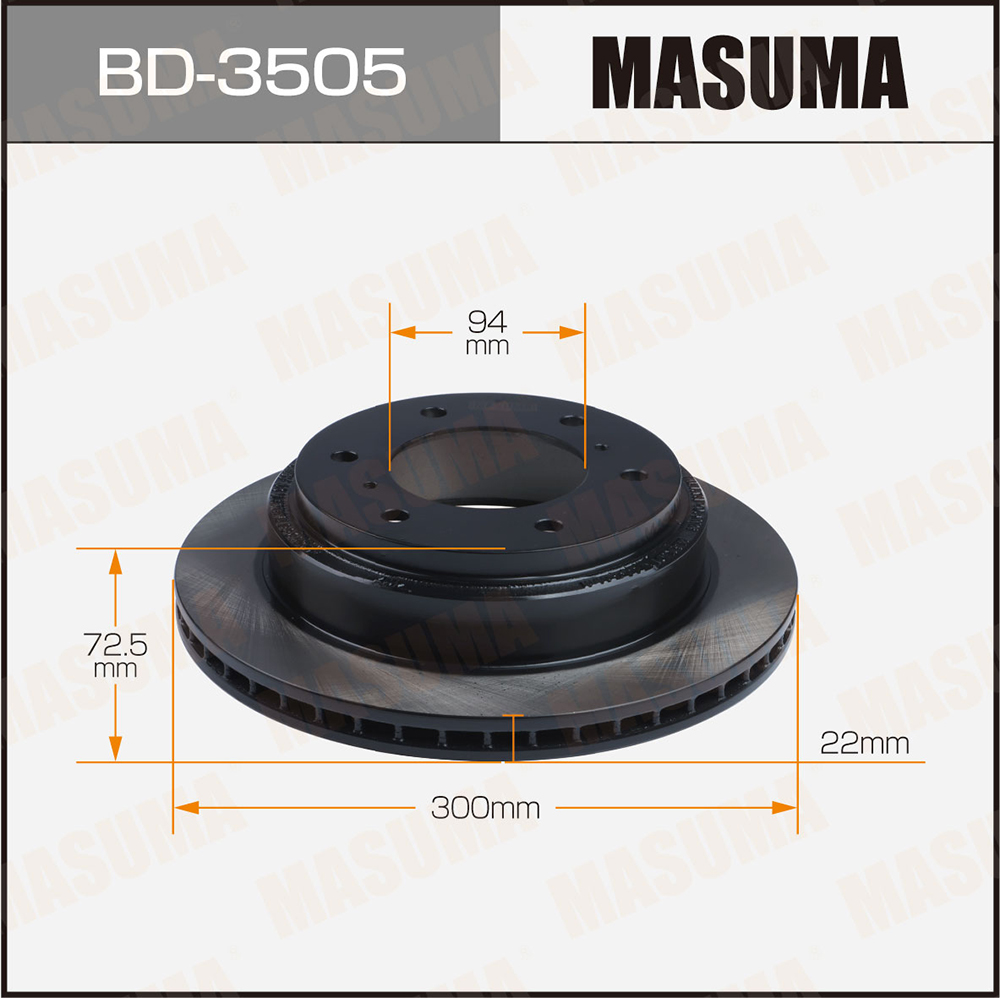 Диск тормозной Mitsubishi PAJERO / V75W [уп2] задний Masuma