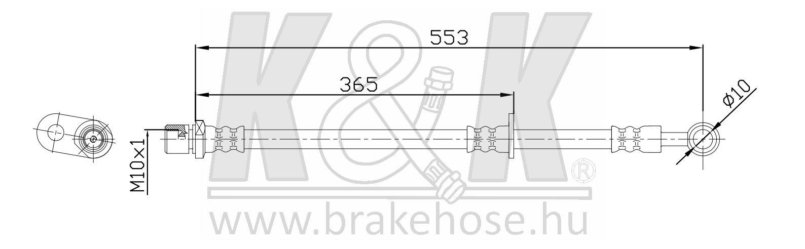 Шланг тормозной Subaru Forester (SH) 07- передний правый \ K&K FT0906