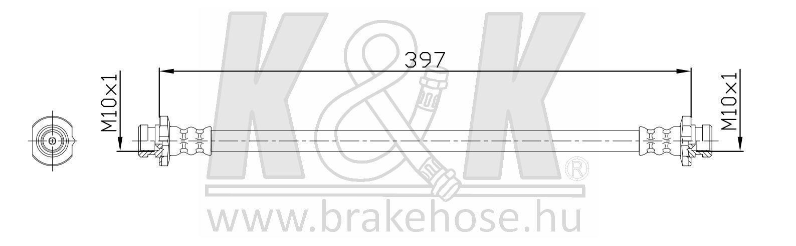 Шланг тормозной NISSAN NP300 NAVARA (D40) 2004- задний \ FT1272 K&K