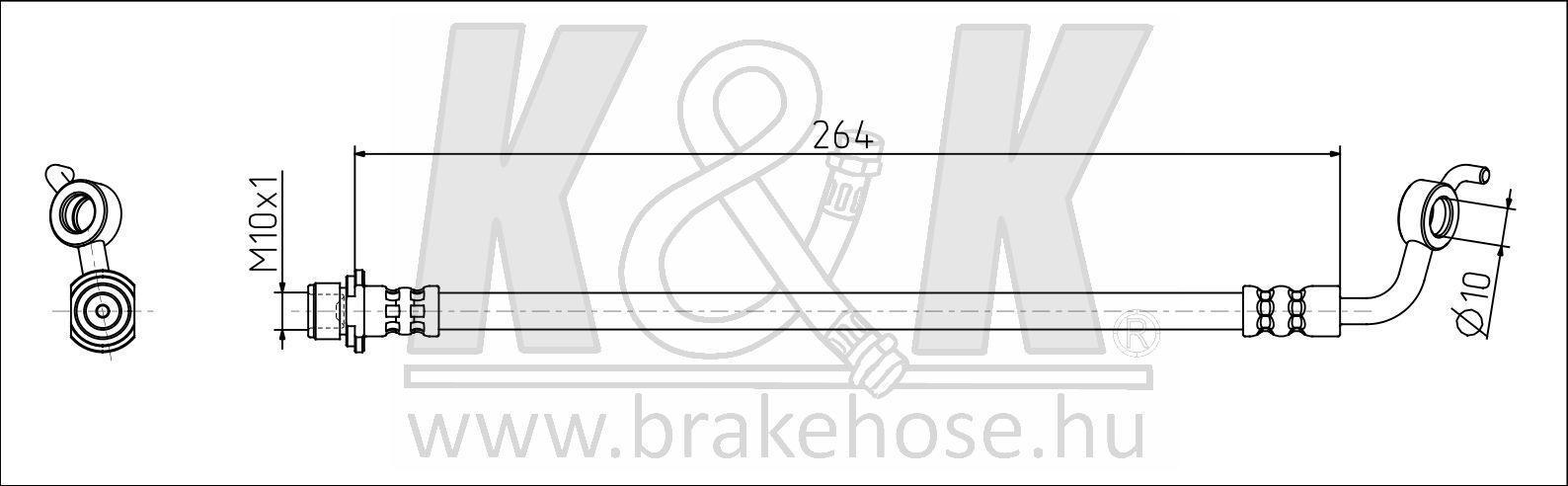 Шланг тормозной Toyota Rav 4 12- задний правый \ K&K FT1660