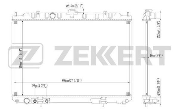 Радиатор ZEKKERT MK1228 Nissan X-Trail (T30) 01-