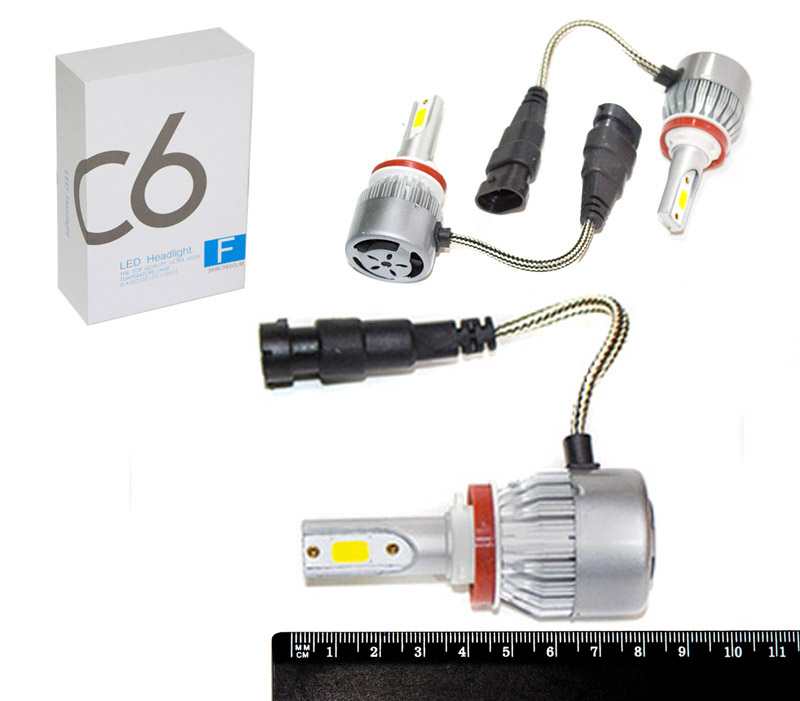Лампа светодиод Н11 12-24V 6500K 3800 Lm NOVA-PRO/DINWARD в кор. (к-т=2шт) с кулером