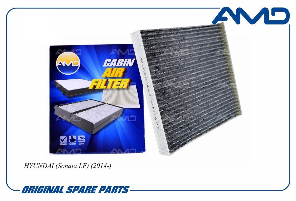 Фильтр салона Hyundai Sonata VII (LF) 17-, Santa Fe IV (TM) 18- угольный \ AMD AMDFC811C