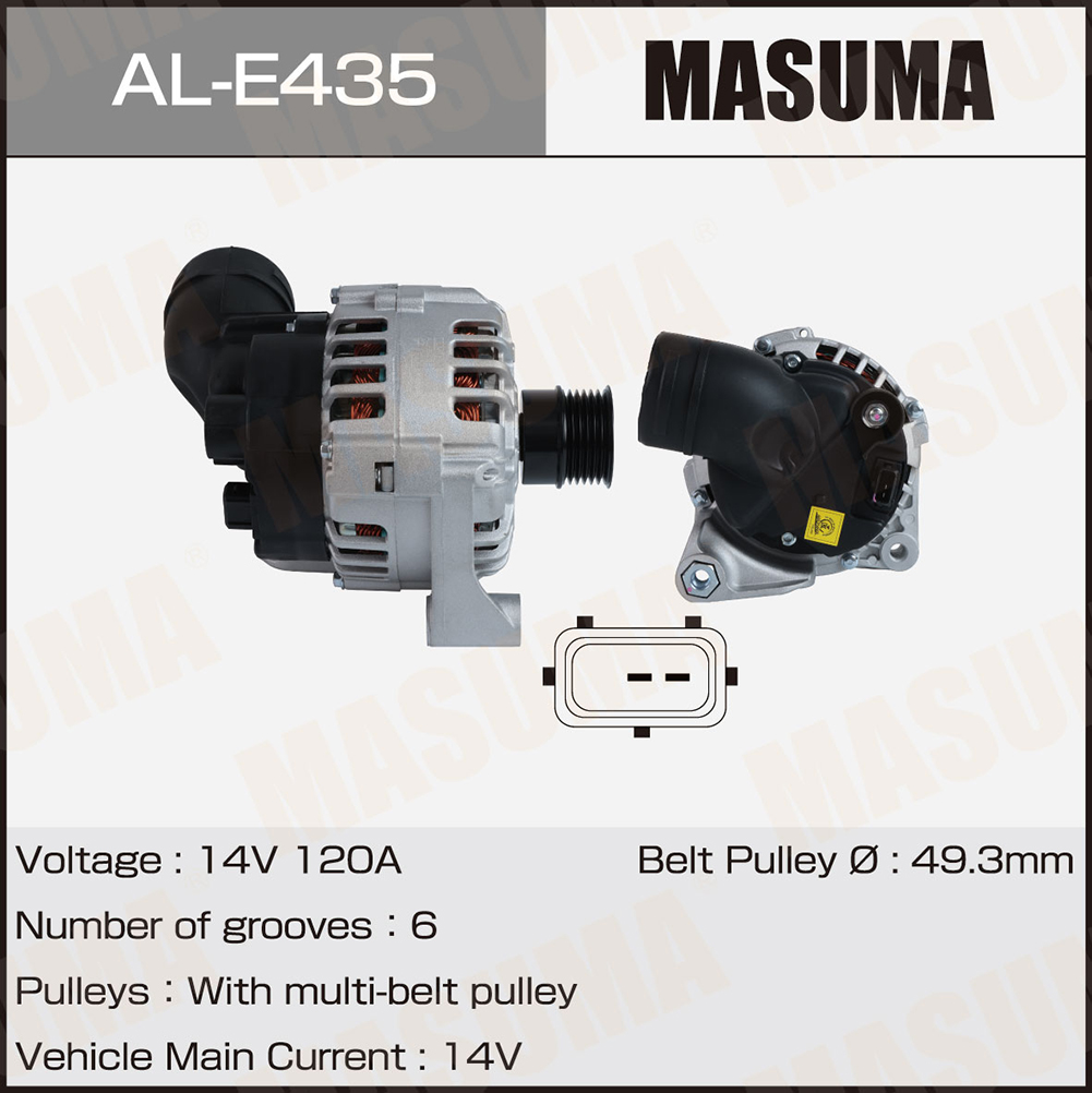 Генератор BMW / M52B25, M50B20, M52B28(14V/120A) Masuma 