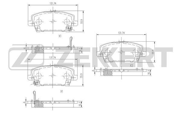 Колодки тормозные Honda Civic Jap! 91-05, Civic Hybrid 07-, Fit 07- передние Zekkert