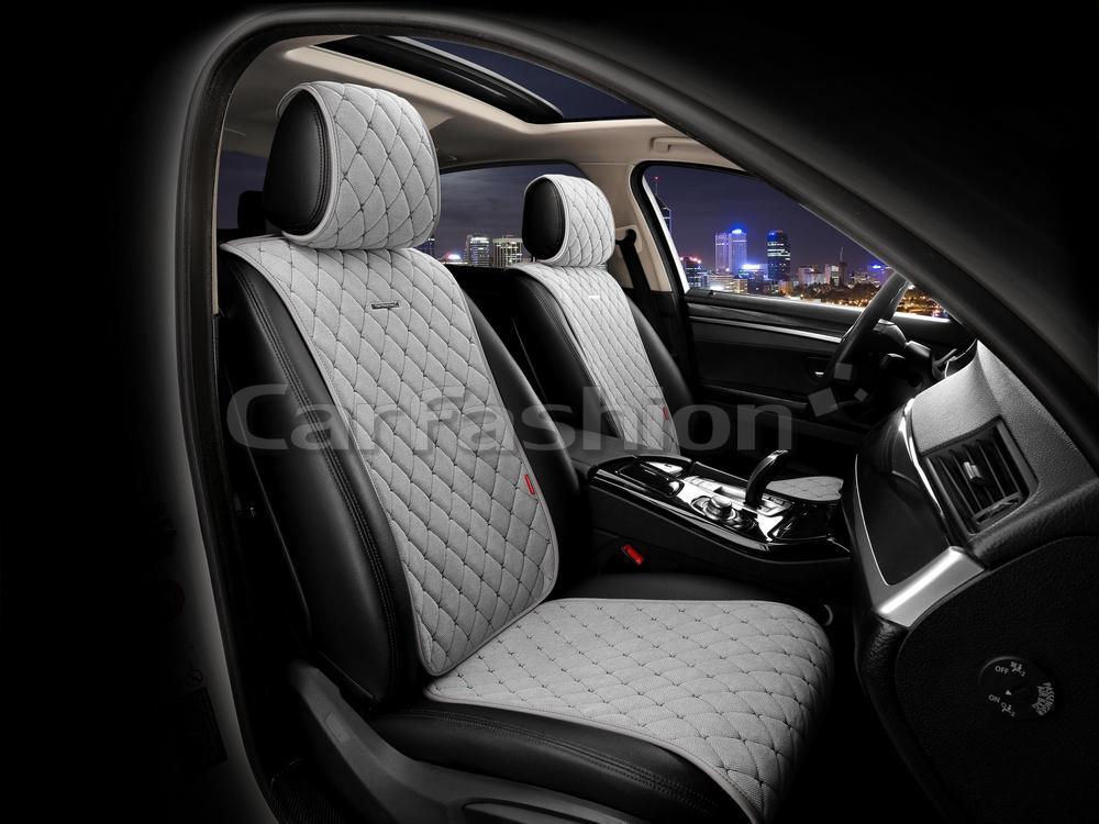 Накидка на сиденье CarFashion Bullet передняя велюр 6 пр. серая 26184