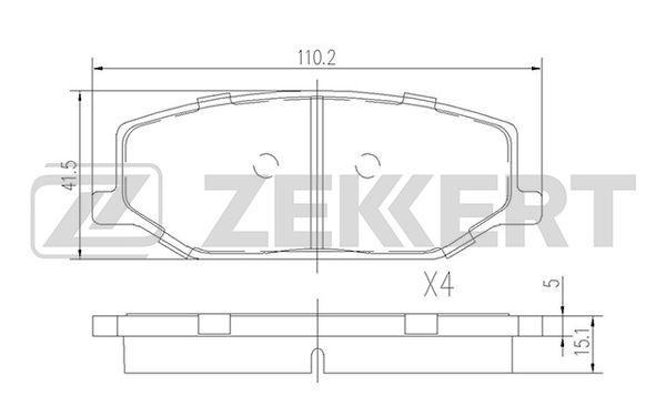 Колодки тормозные ZEKKERT BS1231 диск. передн. Suzuki Jimny (SN) 98-, Samurai (SJ_) 88-, SJ 410 82-, SJ 413 84