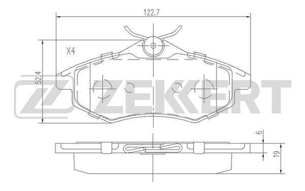 Колодки тормозные ZEKKERT BS1235 диск. передн. Citroen C2 03-, Citroen C3 02-