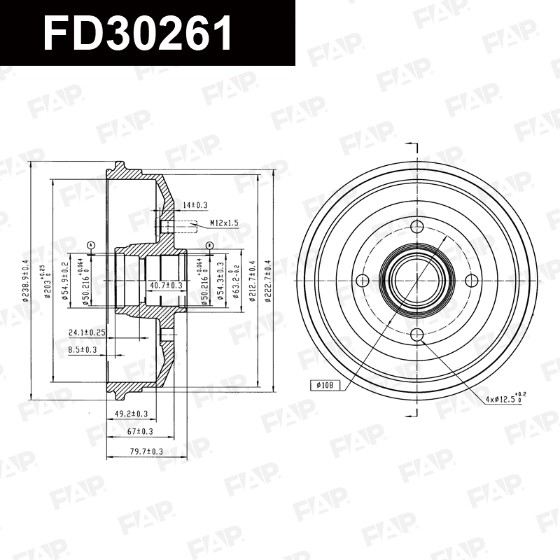 Барабан тормозной FORD Escort 1.3L 1995.01-1997.09 Антикоррозийное покрытие GEOMET® FAP