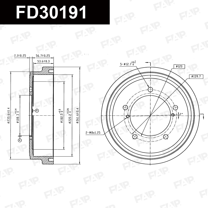 Барабан тормозной CHEVROLET Tracker 2.0L 2005.08-2008.10 Антикоррозийное покрытие GEOMET® FAP