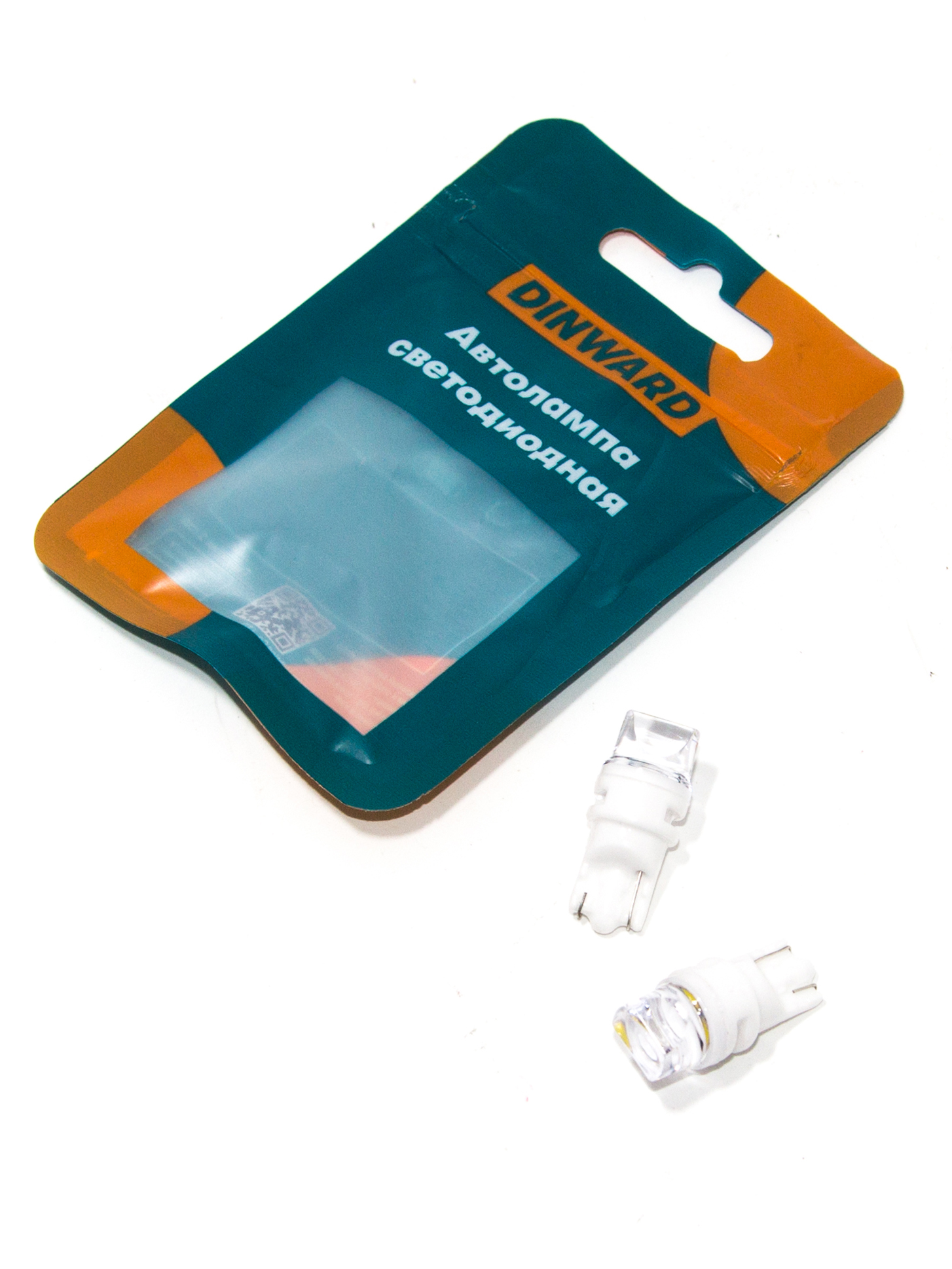 Лампа светодиод 12-5 б/ц (габарит) W2.1X9.5d бел 3D 3SMD (2835) small DINWARD (к-т=2шт)
