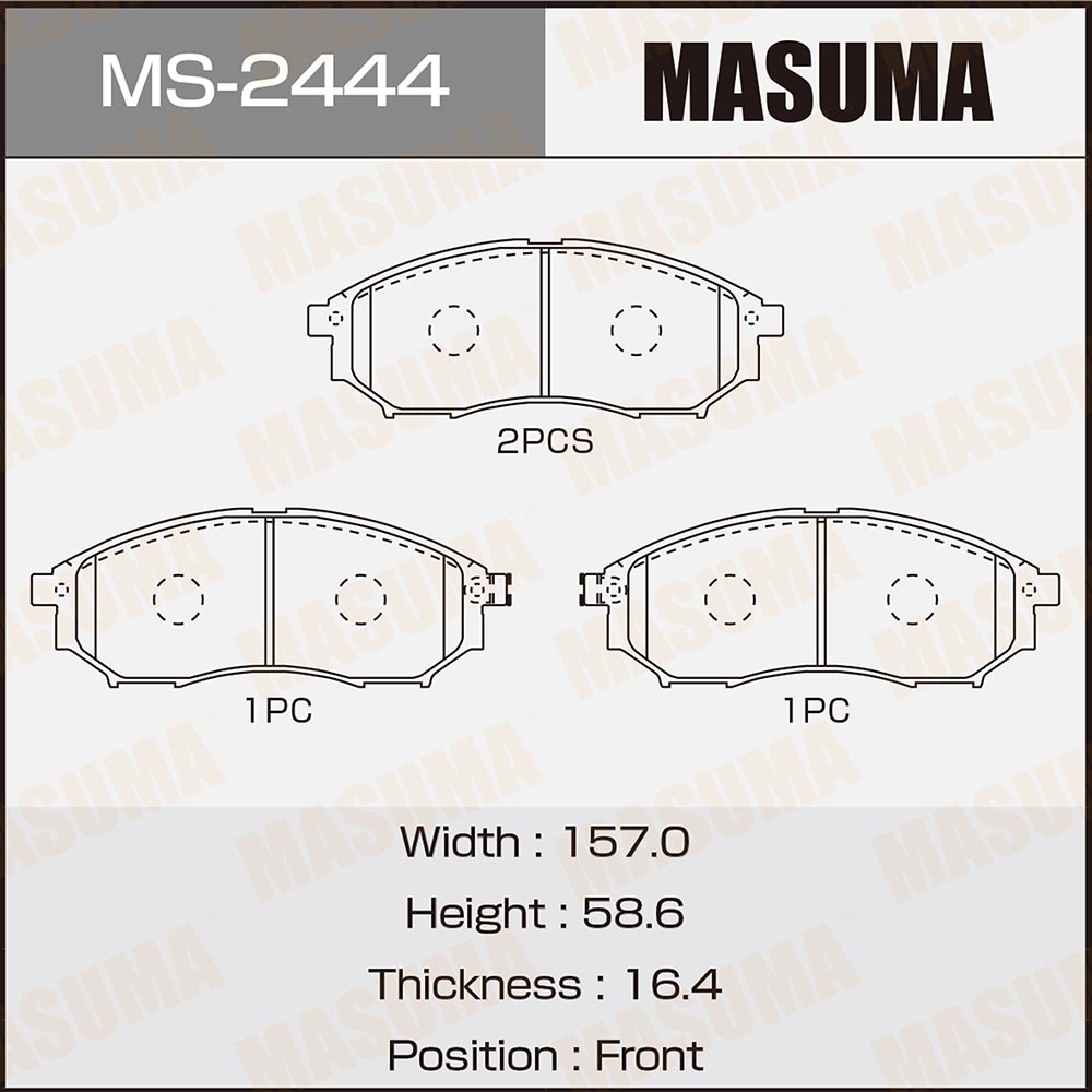 Колодки тормозные Nissan Pathfinder 05-, Qashqai 4WD 06-, Murano 04-, Infiniti FX 05- передние MASUMA