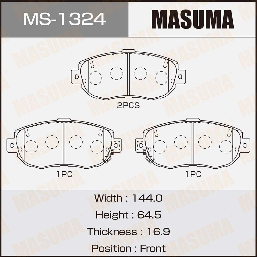 Колодки тормозные Toyota Chaser, Cresta, Crown 92-02, Supra 93-; Lexus GS 93-05 передние MASUMA