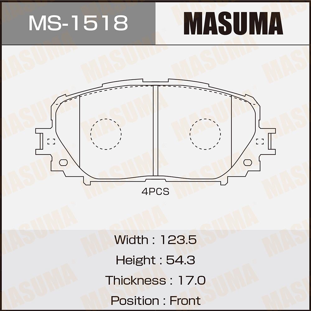 Колодки тормозные Toyota Yaris/Viiz (P9, P13) 05- передние (Advics) Masuma