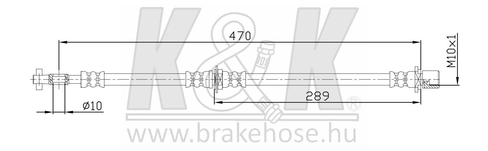 Шланг тормозной TOYOTA COROLLA (_E9_) 1987- передний \ FT3666 K&K