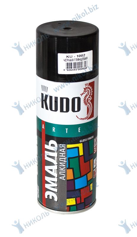 Краска аэроз черная глянц KUDO (520мл)