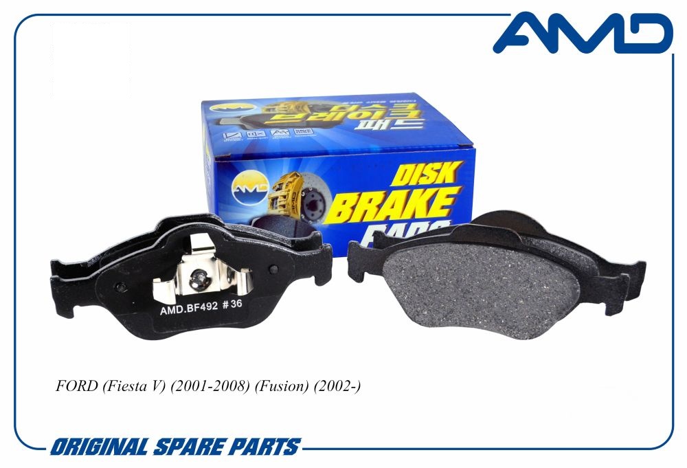 Колодки тормозные Ford Fusion 02-, Fiesta 95-; Mazda 2 03-, Demio 03-08 передние \ AMD AMDBF492
