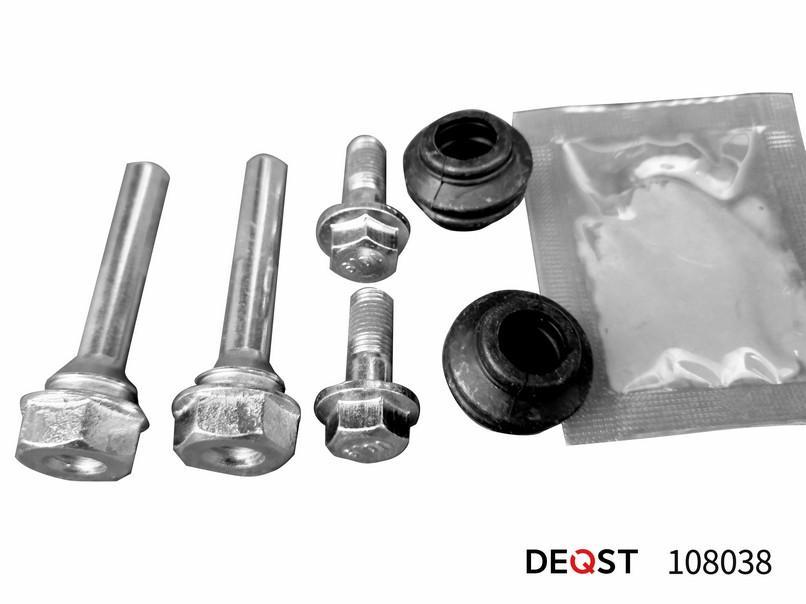 Ремкомплект суппорта HYUNDAI SANTA FE(CM/DM) 09- / I10 13- / I20 08-, KIA CARENS IV 13- / SORENTO(XM) 09- / SOUL I 09- компл.напр. задн. (направляющая o8 mm, суппорт mando). \ 108038 DEQST