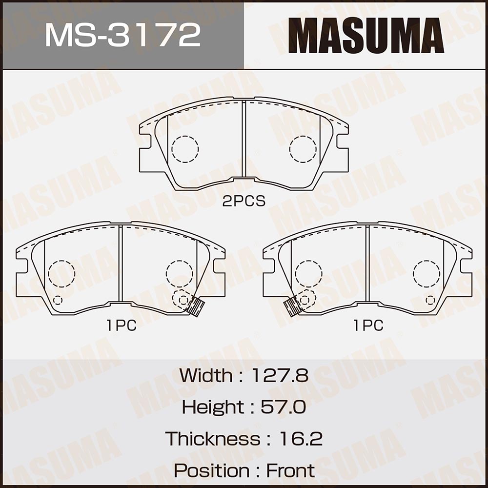 Колодки тормозные MASUMA AN-233WK, NP3000, P54008 front