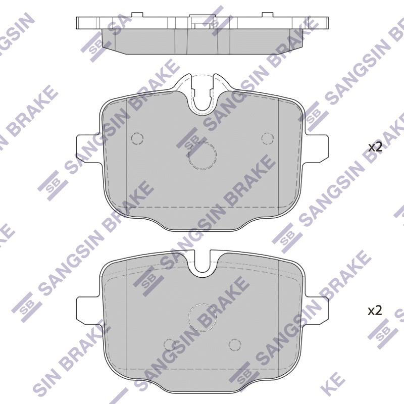 Колодки тормозные BMW F10 3.0 зад 2010- (система TRW) SANGSIN BRAKE