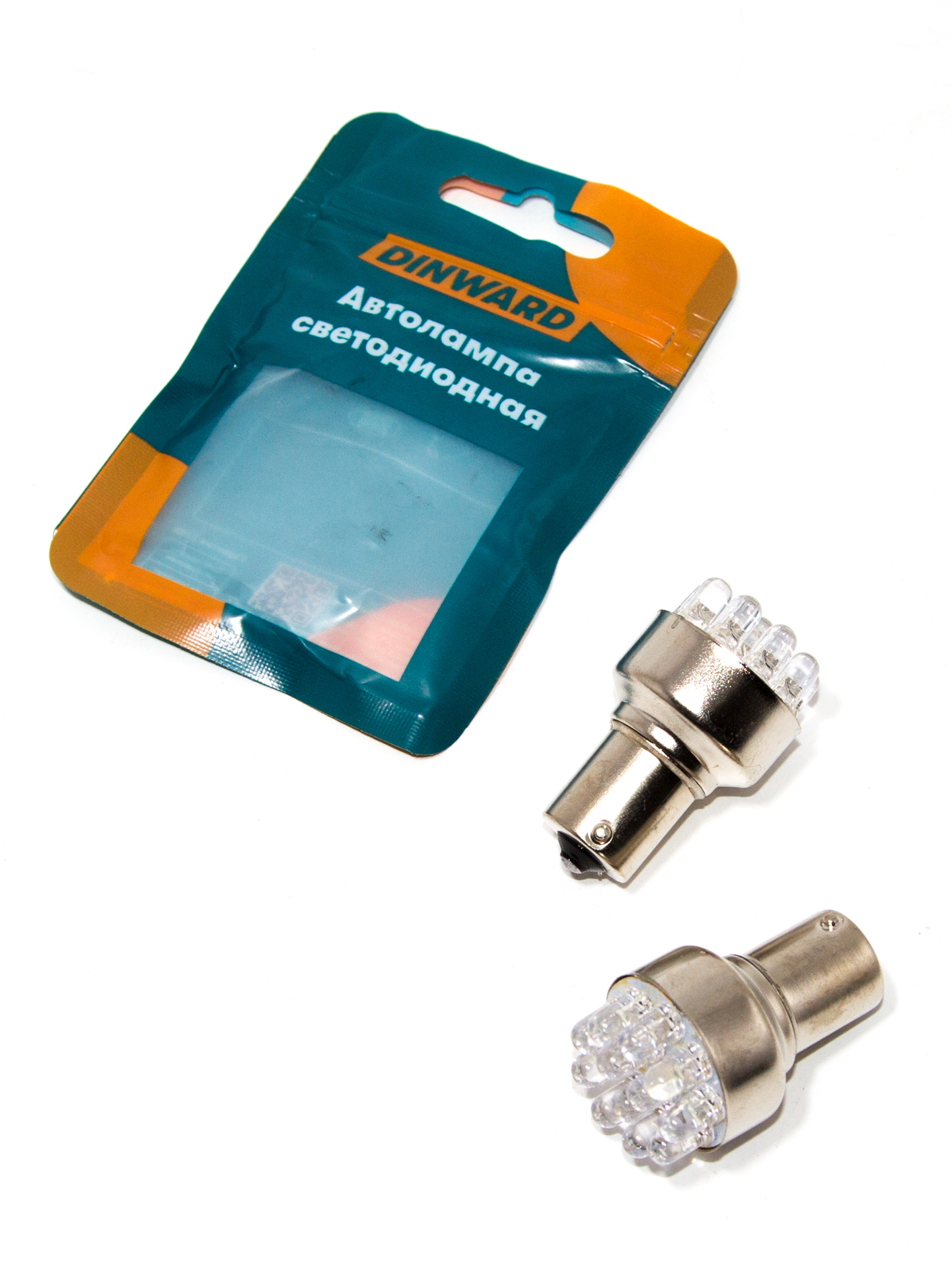 Лампа светодиод 24-21 (стоп, габарит) белая 12LED DINWARD BA15s (к-т=2шт)