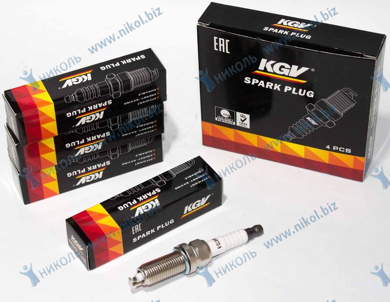 Свеча KGV Lada Granta FL, Largus (дв.11182), Vesta 1.6 (HR16), X-Ray 1.6 (H4M) (к-т=4шт)