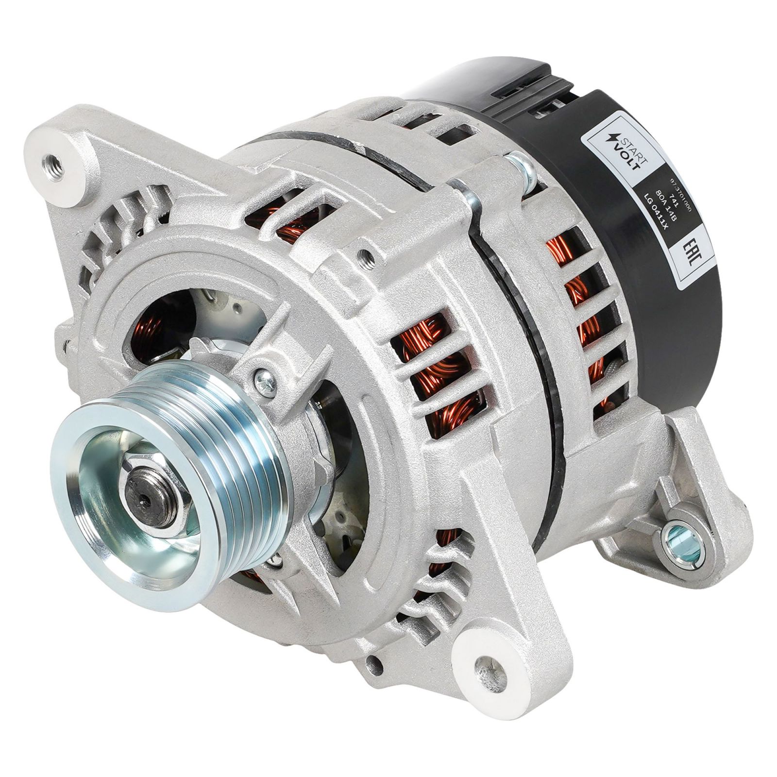 Генератор ZAZ Sens 02-, Таврия 1102 с ГУР руч. шкив 80 A Startvolt