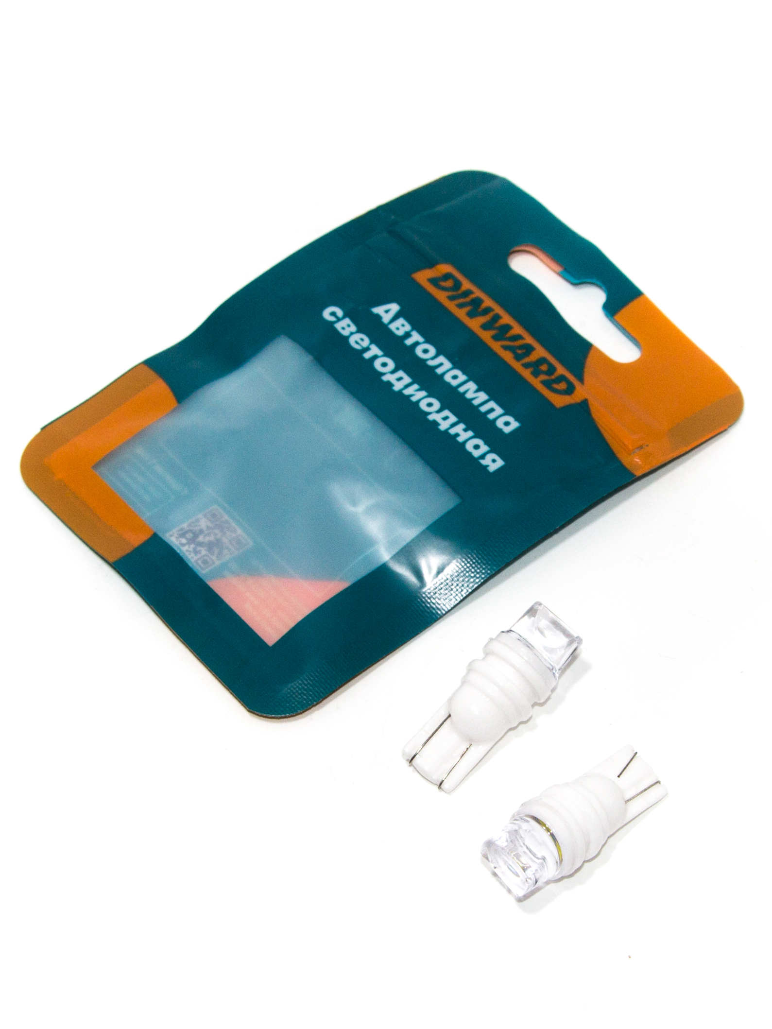 Лампа светодиод 12-5 б/ц (габарит) W2.1X9.5d бел 3D 3SMD(2835) CERAMIC DINWARD (к-т=2шт)