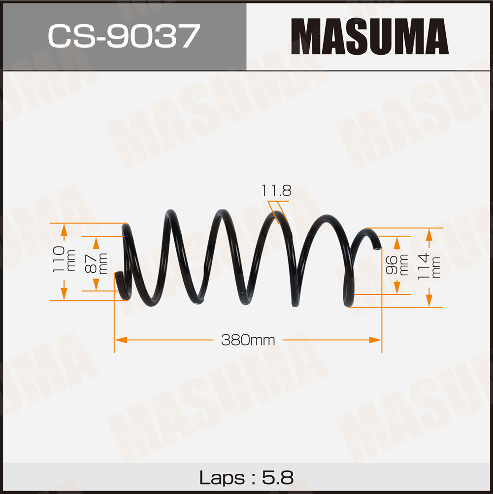 Пружина подвески OPEL ASTRA H04-14 передняя Masuma 