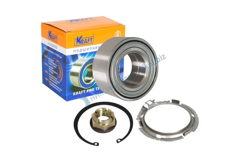 Подшипник ступицы Renault Logan, Sandero, Nissan Micra с ABC перед (рем. к-т) KRAFT 6001547686
