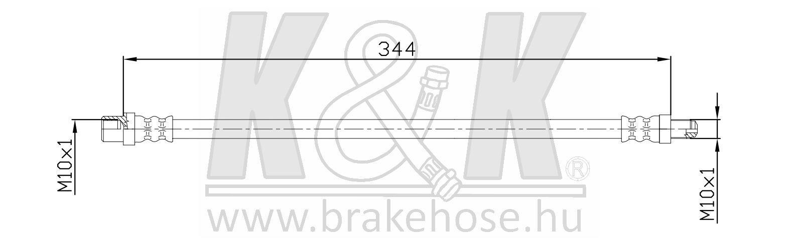 Шланг тормозной Mercedes E (W124) 84-, 190 (W201) 82- передний \ K&K FT1774
