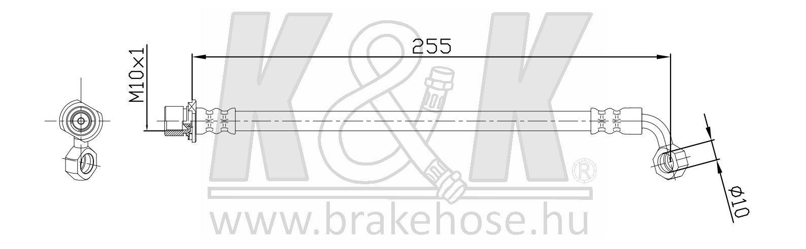 Шланг тормозной Toyota Land Cruiser Prado (J120) 02-09; Lexus GX 02-09 задний левый \ K&K FT1443