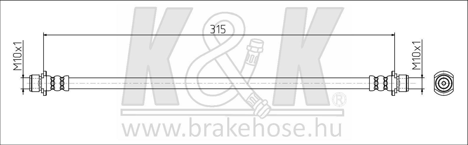 Шланг тормозной Toyota Land Cruiser 200 07- задний \ K&K FT1571