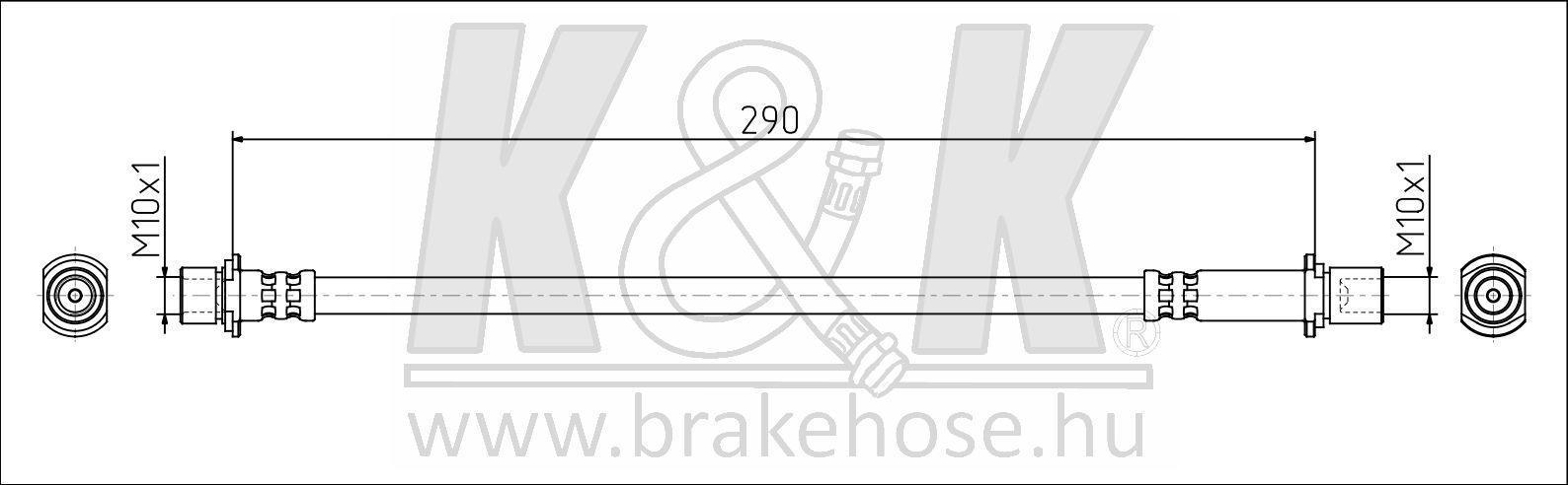 Шланг тормозной Toyota Land Cruiser Prado (J120) 02-09 задний \ K&K FT1653
