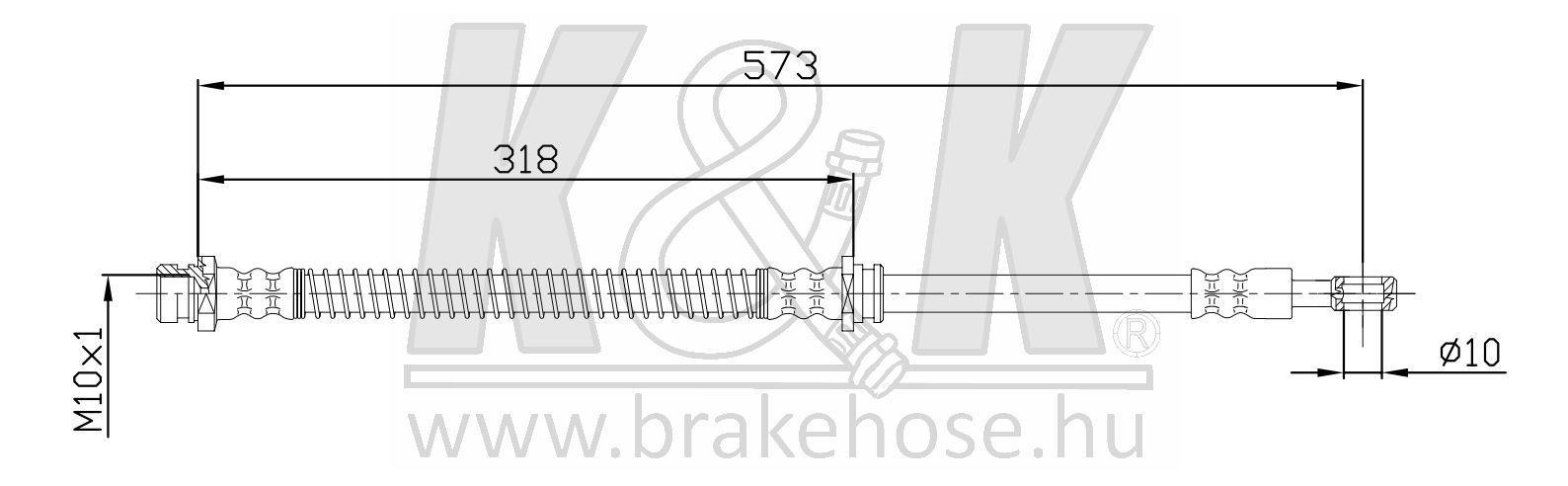 Шланг тормозной Mitsubishi Outlander (CW) 06- передний \ K&K FT0639