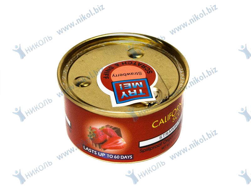 Освежитель на панель California Scents клубника (жестяная банка)