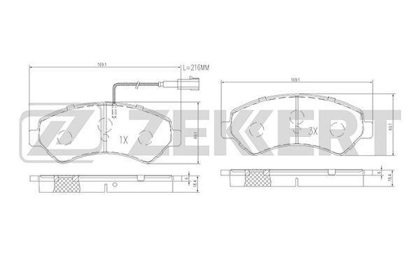 Колодки тормозные Citroen Jumper (250) 06-; Fiat Ducato (250) 06- передние дисковые с датчиком (GDB1703)