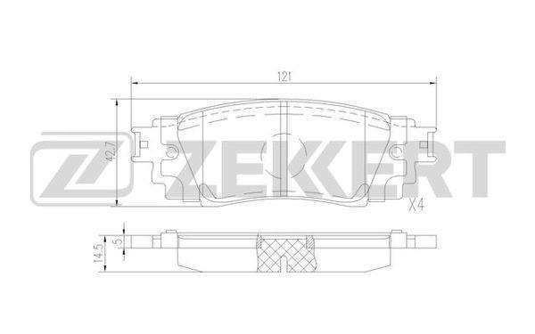 Колодки тормозные Toyota Camry (V70) 17-; Lexus ES 200 (_Z10_) 18-, RX 300 задние дисковые Zekkert