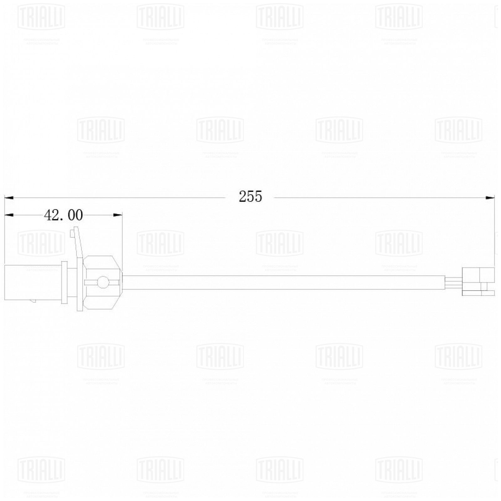 Датчик износа колодок Audi A6 (11-)/Q5 (08-) перед. L=255 Trialli
