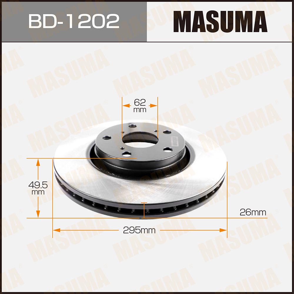 Диск тормозной Toyota AURIS, COROLLA, AVENSIS/ ADE150 [уп2] передний Masuma