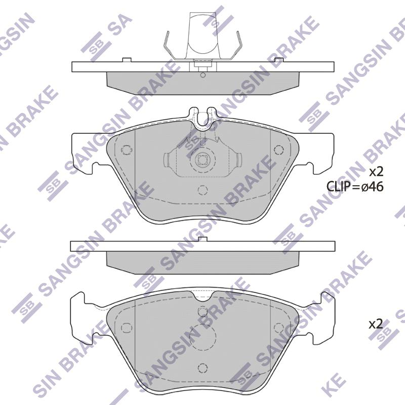 Колодки тормозные MB W210/211 передние SANGSIN
