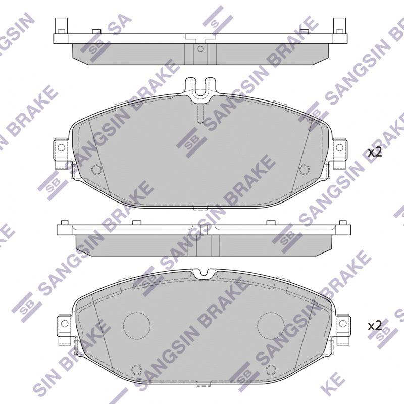 Колодки тормозные MB Clase C 17 (W205/S205) 14- SANGSIN BRAKE
