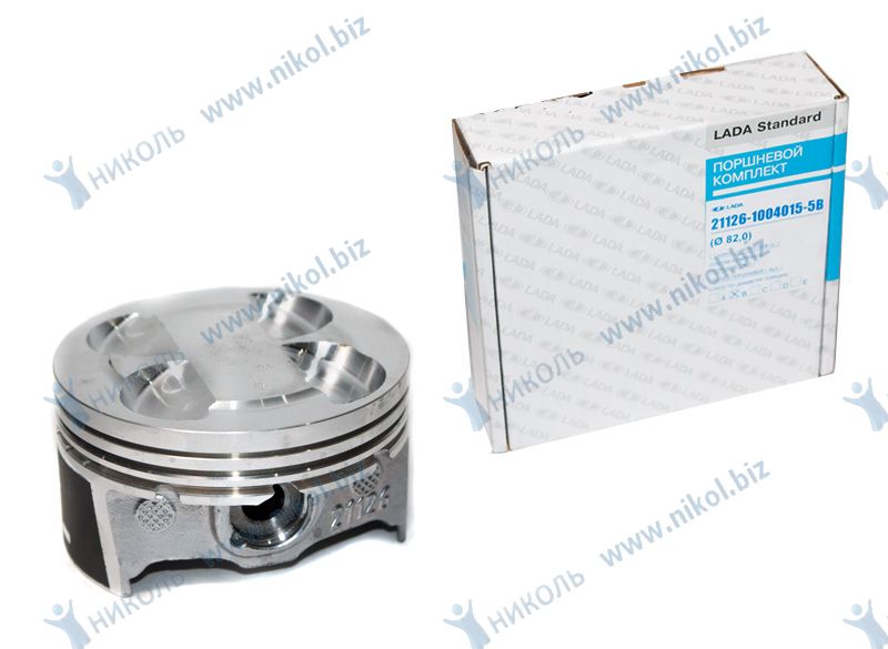 Поршни АвтоВаз 21126 ф 82,0 группа B (4 поршня с покрытием Маликот с увеличен.проточкой+пальцы)