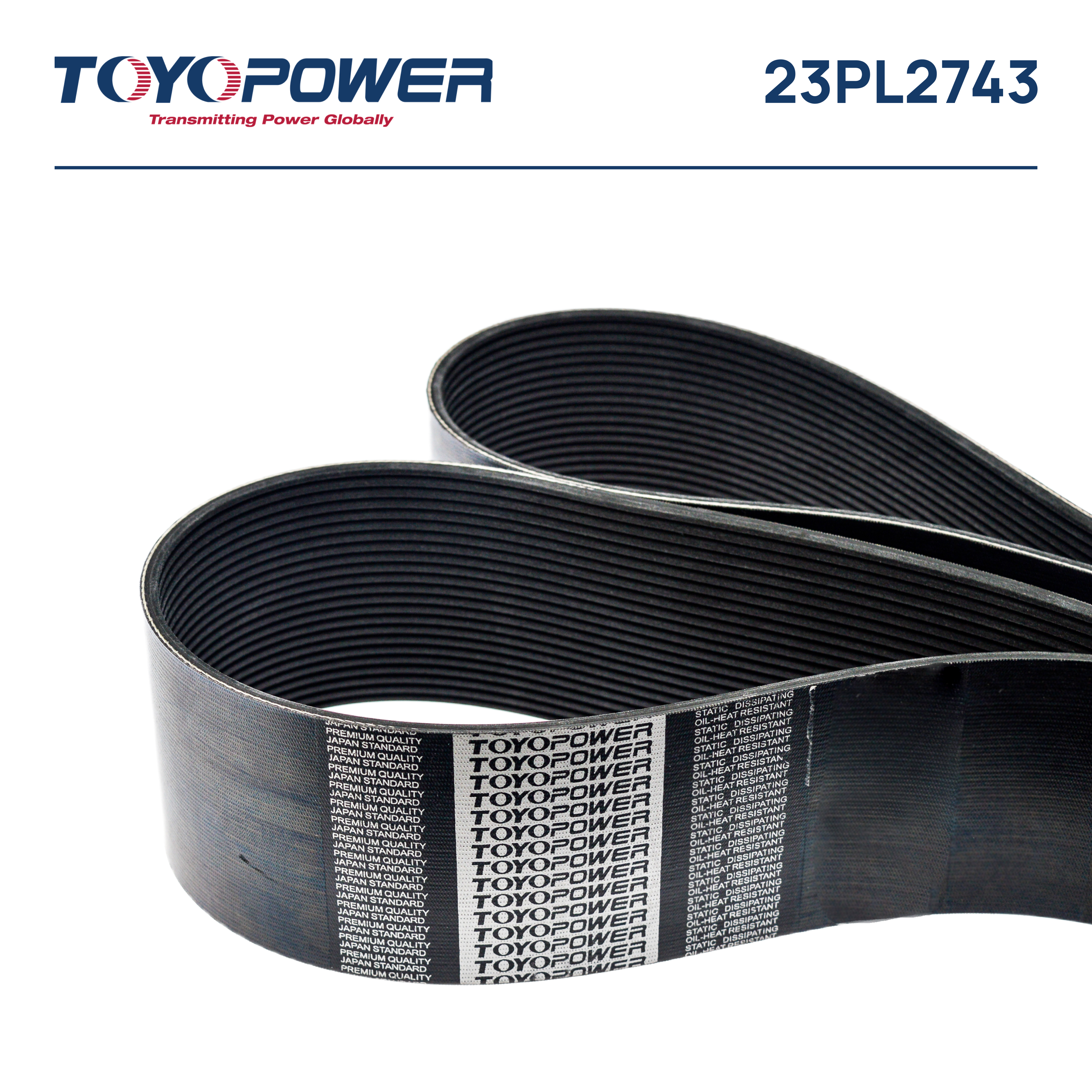 Ремень поликлиновой 23PL2743 Toyopower приводной для а/м Белаз-75302(220Т) (23PL2743)
