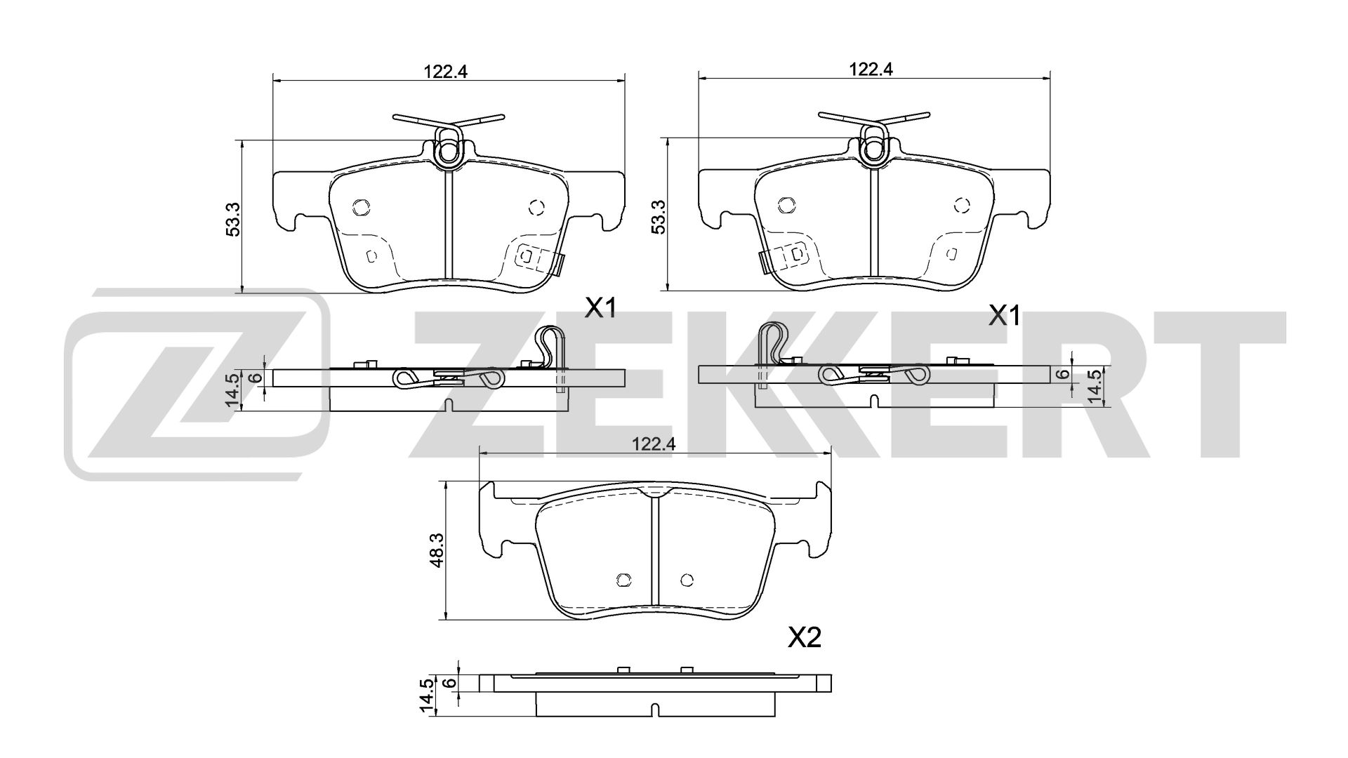Колодки торм. диск. задн. Honda Civic XI 21- Accord IX X 17- Insight II 09- Acura TLX I II 20-