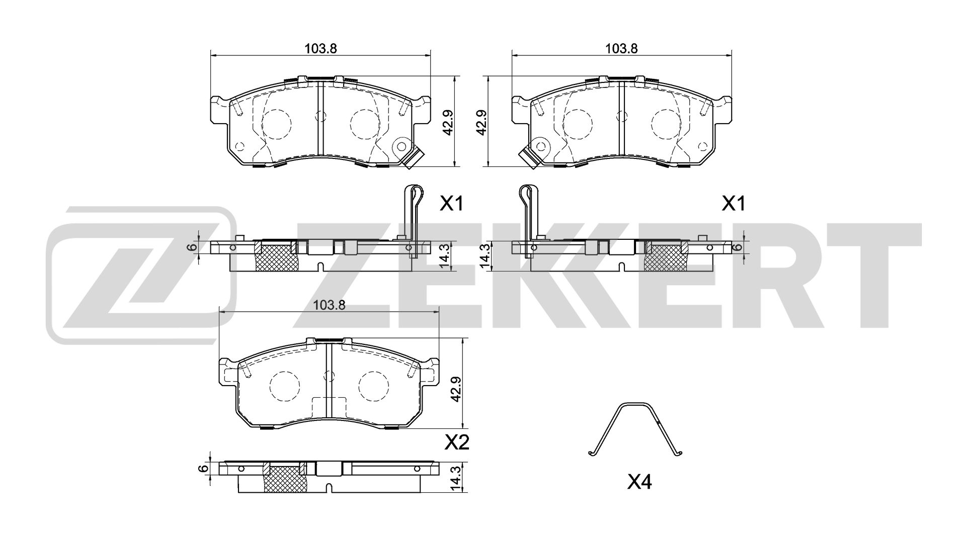 Колодки торм. диск. передн. Honda Acty III IV 09- N-BOX I II 11- N-BOX Slash 14- N-VAN 18- N-W