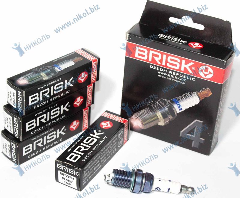 Свеча BRISK Platin Hyundai, Kia, Nissan, Toyota DR17YP-1 (к-т=4шт)