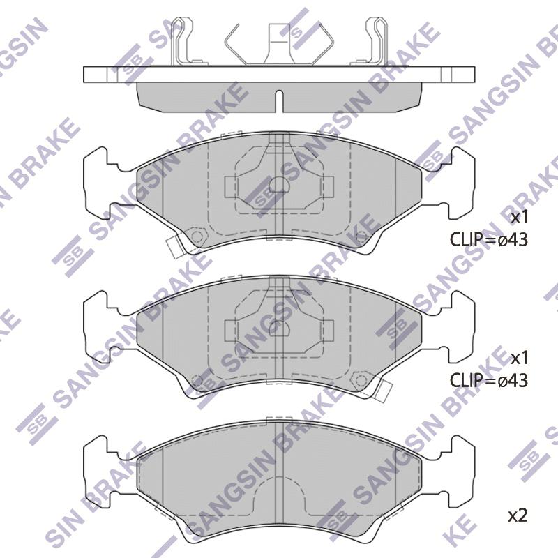 Колодки тормозные SANGSIN BRAKE /0K2Y13323Z/ SEPHIA пер./Cobalt (без АБС) снять скипуны