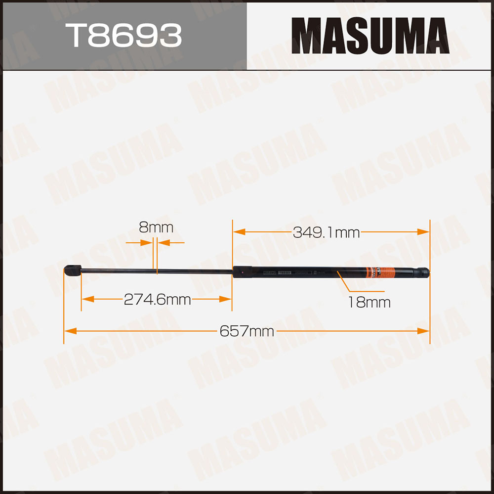 Упор багажника L= 657mm Masuma