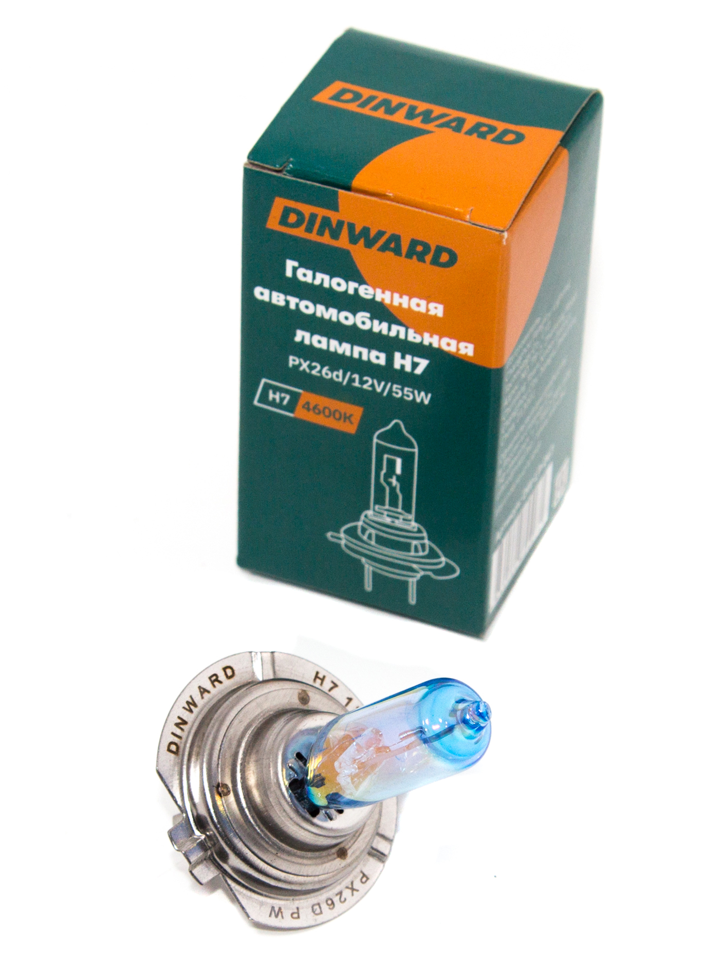 Лампа H7 12 V 55 (PX26d) DINWARD Platinum White голубая в уп.